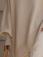Women's Draped Oversized Knit Jumper for Easy Layering