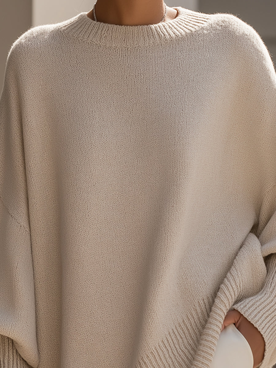 Women's Draped Oversized Knit Jumper for Easy Layering