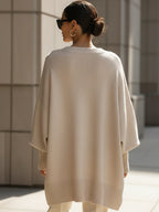 Women's Draped Oversized Knit Jumper for Easy Layering