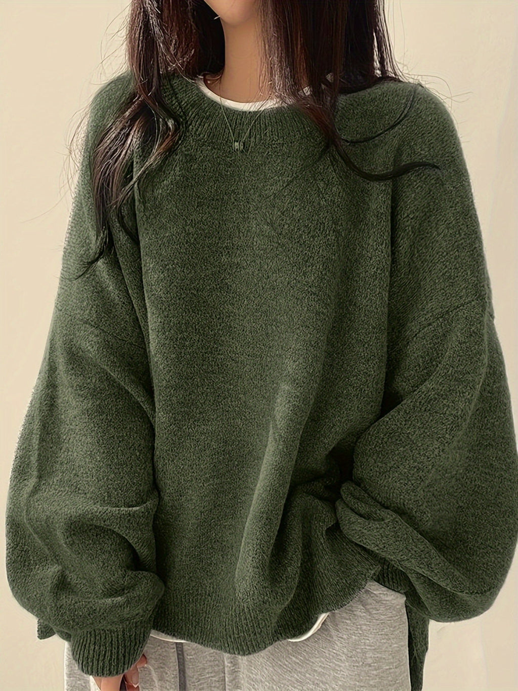 Women's Chunky Warm Round Neck Pullover Jumper