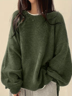 Women's Chunky Warm Round Neck Pullover Jumper
