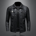 Men's Vintage Leather Jacket with Classic Everyday Cut – Black
