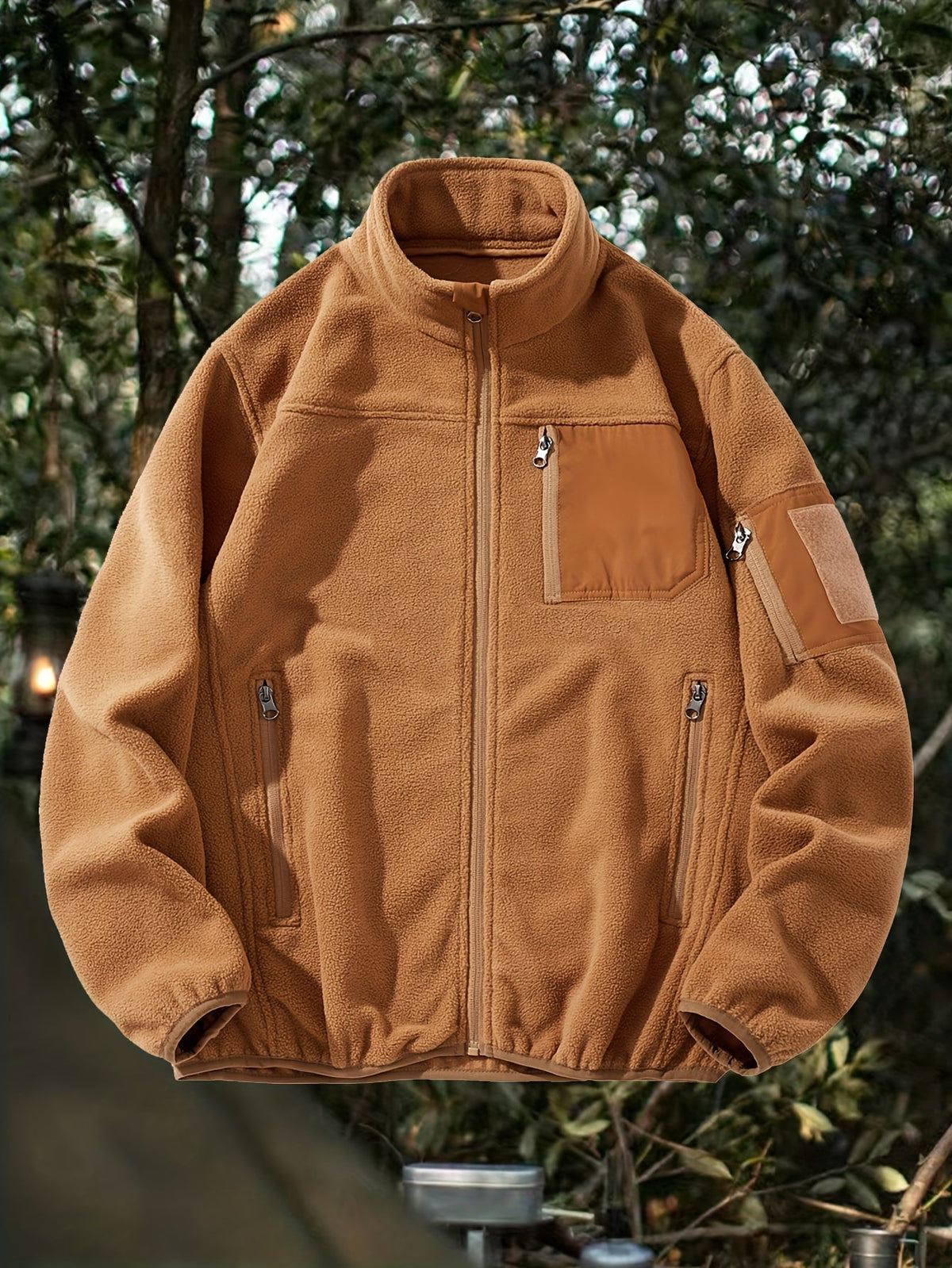 Women's Stand Collar Zip-Pocket Utility Jacket