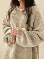 Women's Chunky Warm Round Neck Pullover Jumper