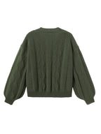 Women's Embroidered Flower Knit Cardigan with Pockets