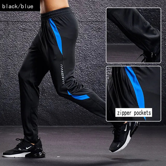 Men's Lightweight Tapered Joggers with Zip Pockets – Blue