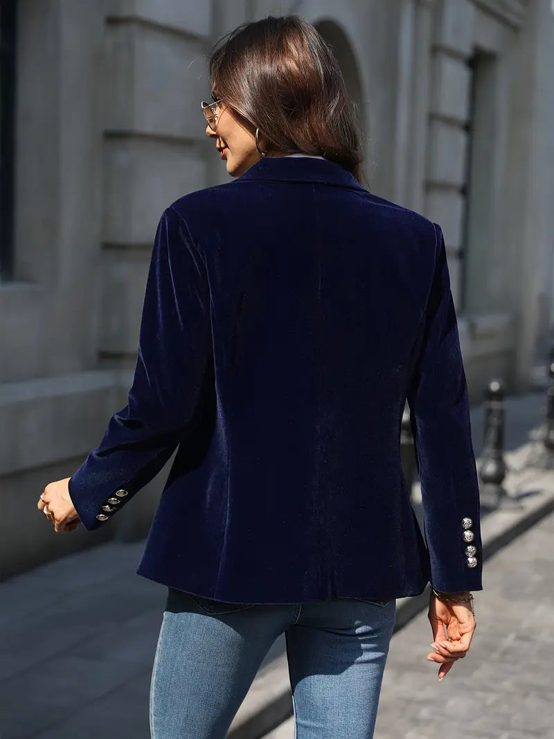Women's Soft Velvet Blazer for Evenings Out
