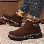 Women's Thick-Sole Warm Lined Ankle Boots with Zip