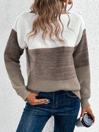 Women's Relaxed Colour-Block Dropped Shoulder Jumper