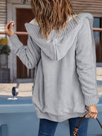 Women's Soft-Lined Button-Up Hooded Cardigan