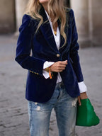 Women's Soft Velvet Blazer for Evenings Out