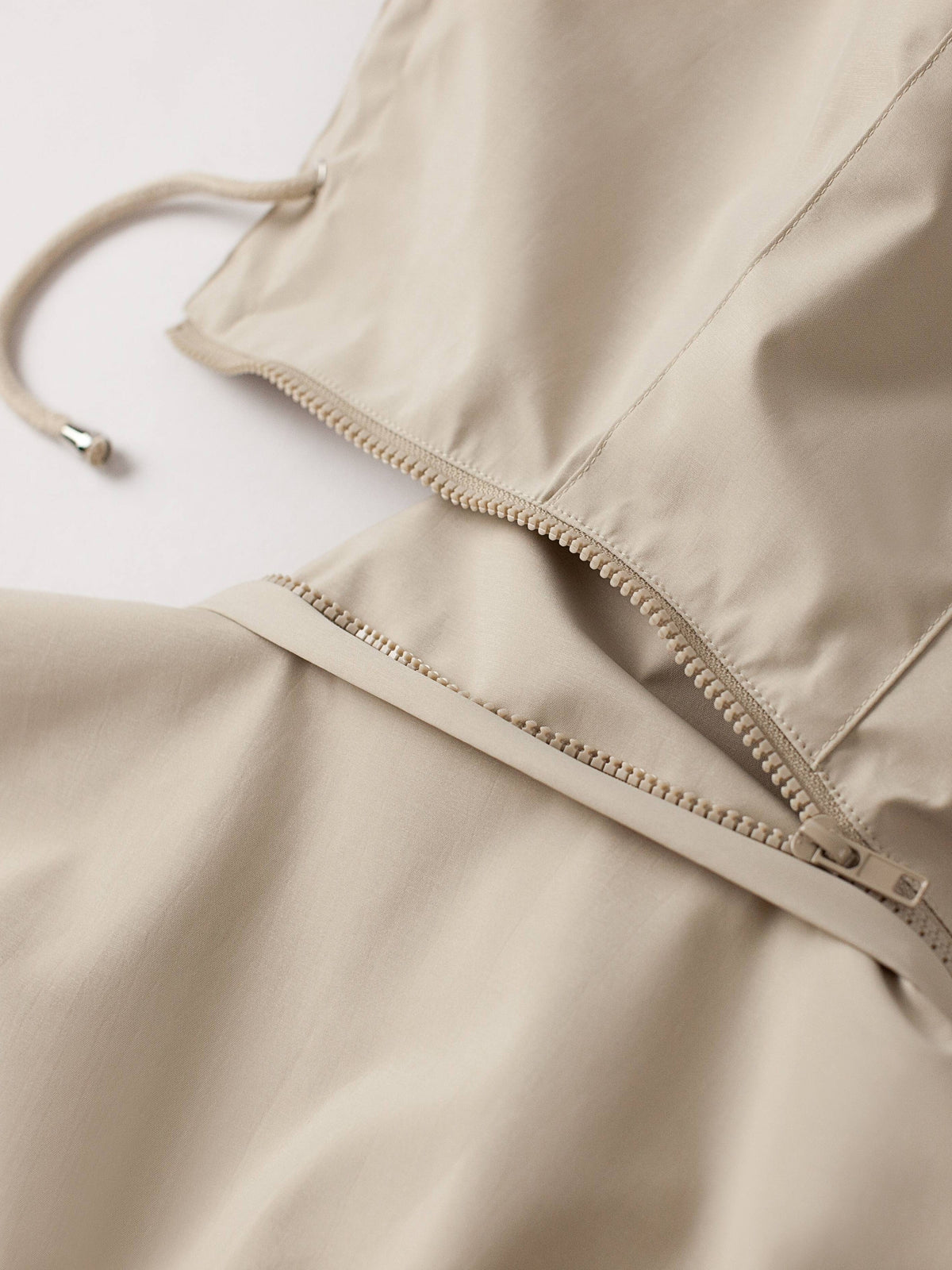 Women's Khaki Lightweight Hooded Jacket with Cinch Waist