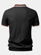 Men's Tailored Knit Polo with Quarter-Zip Collar