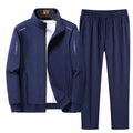 Men's Regular Fit Zip-Through Tracksuit with Stand Collar