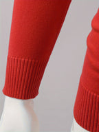 Women's Red Christmas Jumper with Reindeer Motif
