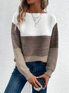 Women's Relaxed Colour-Block Dropped Shoulder Jumper