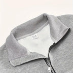 Men's Half-Zip Cable-Knit Jumper with Raised Collar