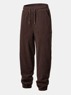 Men's Corduroy Hooded Tracksuit with Tapered Jogger Cuffs
