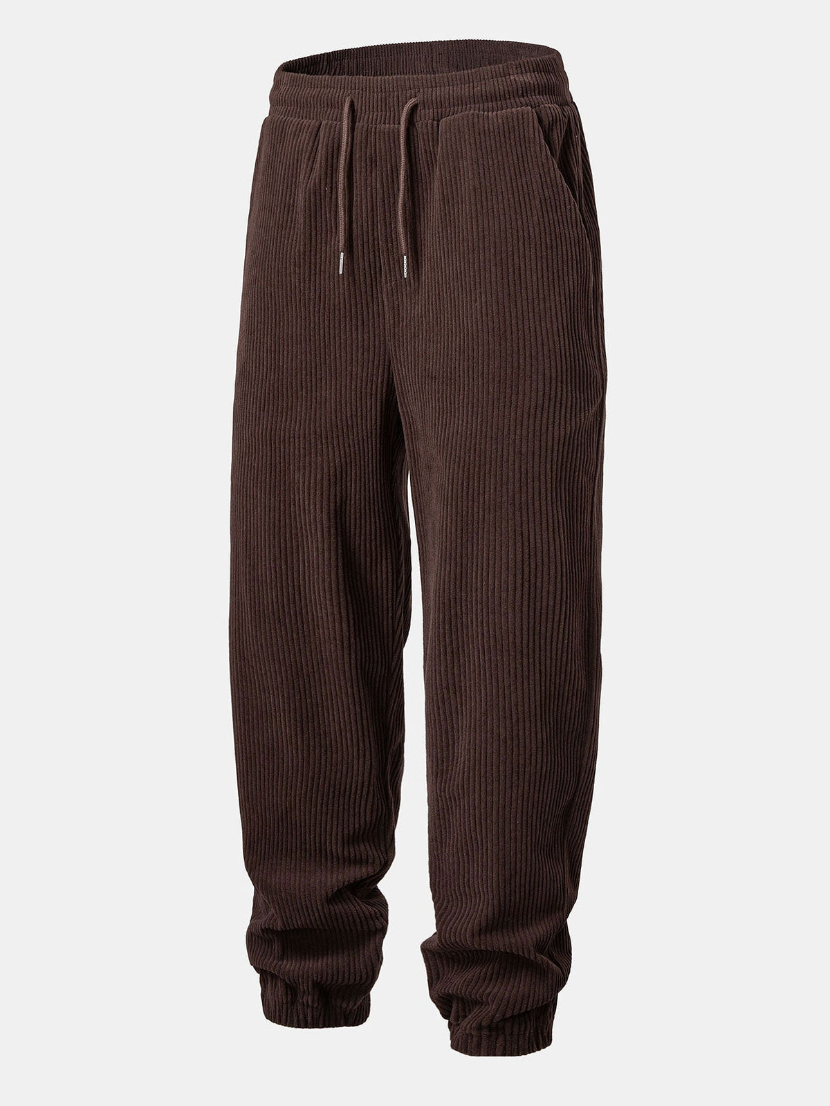 Men's Corduroy Hooded Tracksuit with Tapered Jogger Cuffs