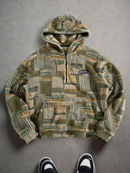 Women's Plush Printed Zip Neck Pullover