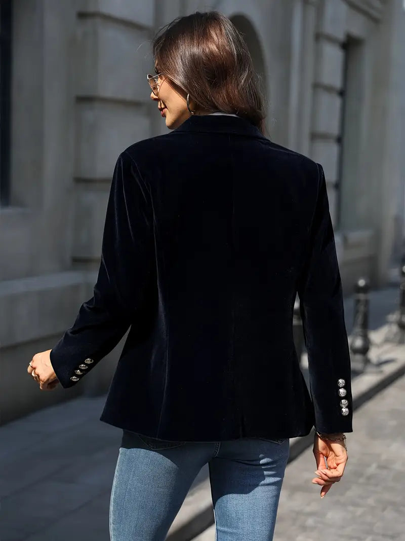 Women's Soft Velvet Blazer for Evenings Out
