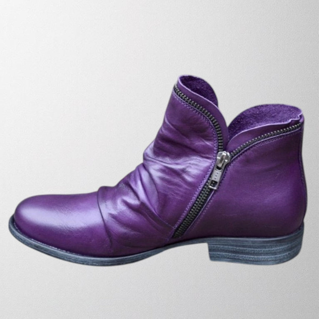 Women's Supportive Orthopedic Ankle Boots for Everyday Wear – Purple