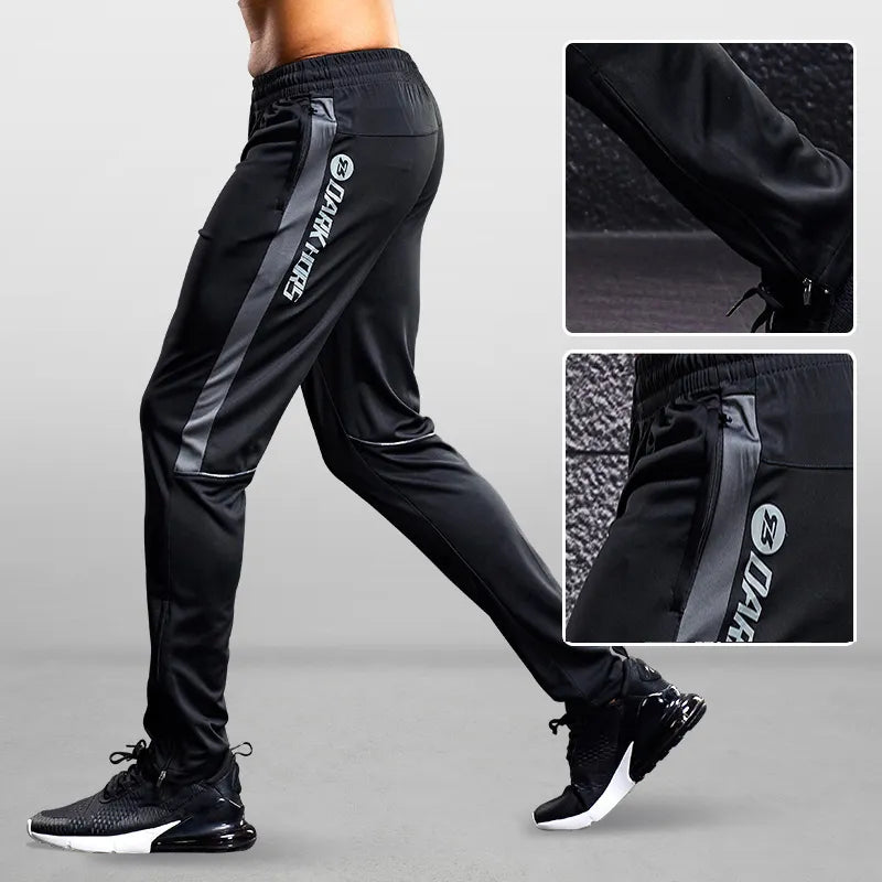 Men's Lightweight Tapered Joggers with Zip Pockets – Gray
