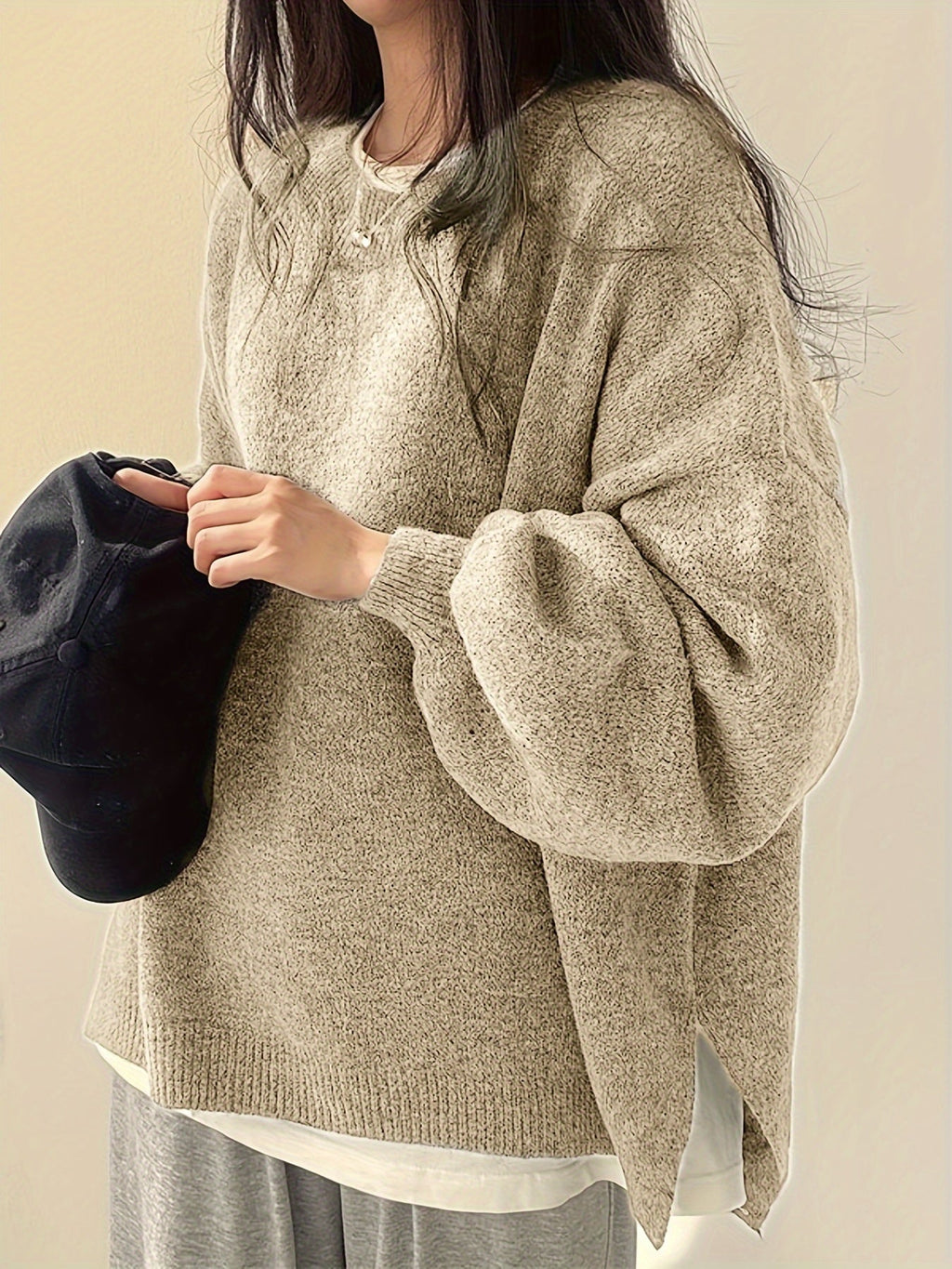 Women's Chunky Warm Round Neck Pullover Jumper