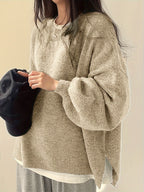 Women's Chunky Warm Round Neck Pullover Jumper