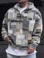 Women's Plush Printed Zip Neck Pullover