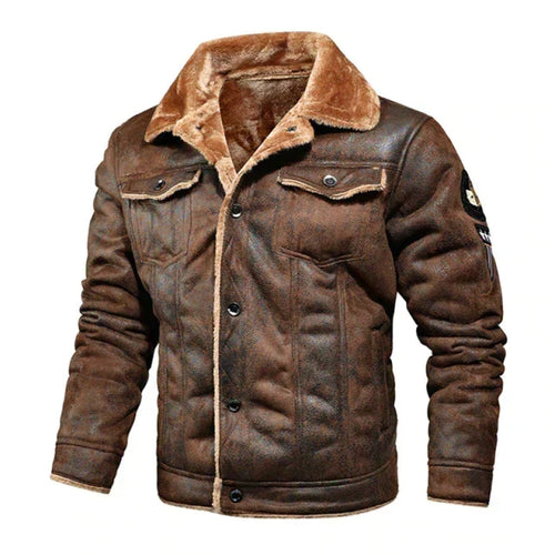 Men's Breathable Leather Jacket with a Timeless Everyday Cut – Brown