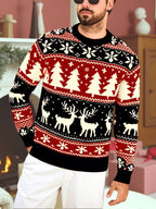 Women's Thick Knit Christmas Jumper with Classic Winter Motifs