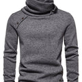 Women's Button Detail Slouch Neck Knit Jumper - Dark Grey