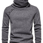 Women's Button Detail Slouch Neck Knit Jumper - Dark Grey