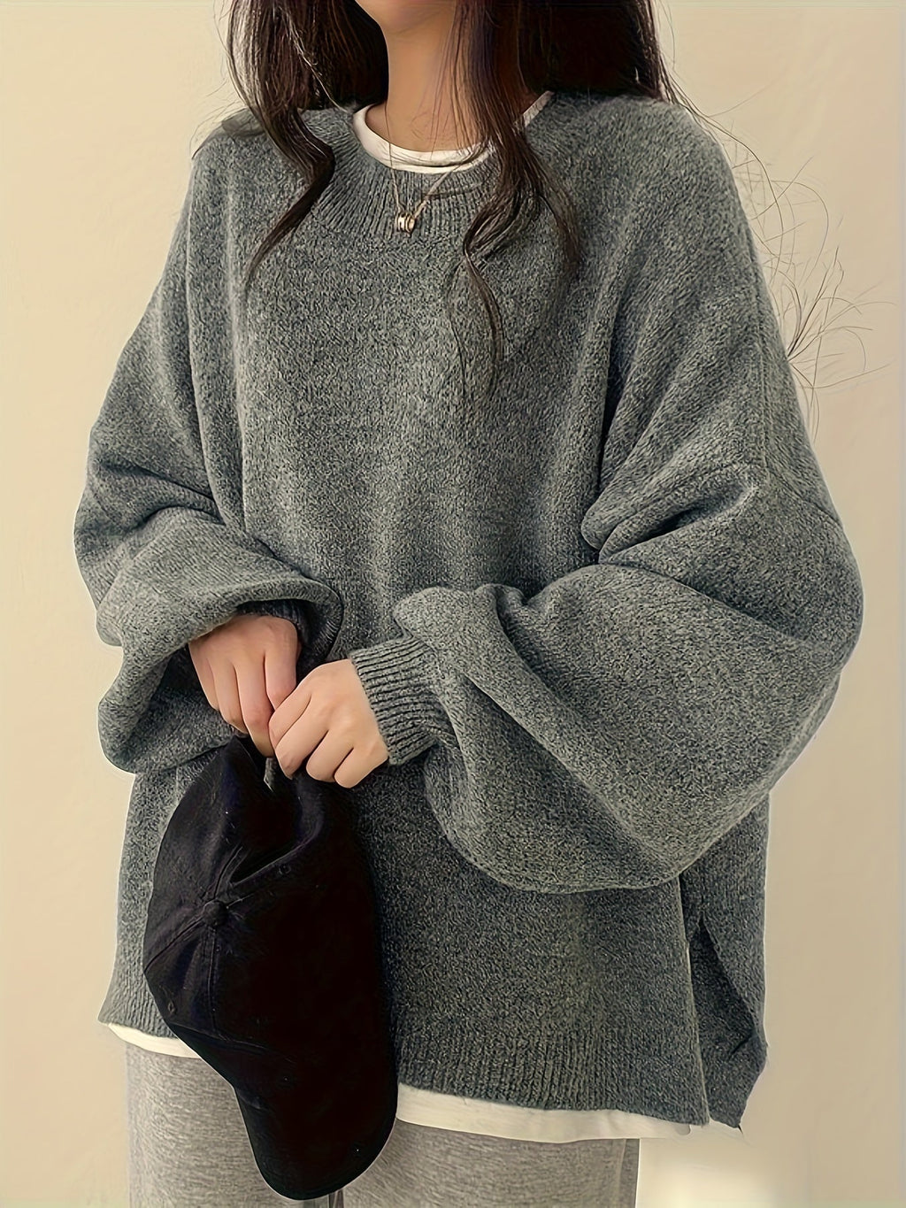 Women's Chunky Warm Round Neck Pullover Jumper