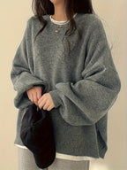 Women's Chunky Warm Round Neck Pullover Jumper