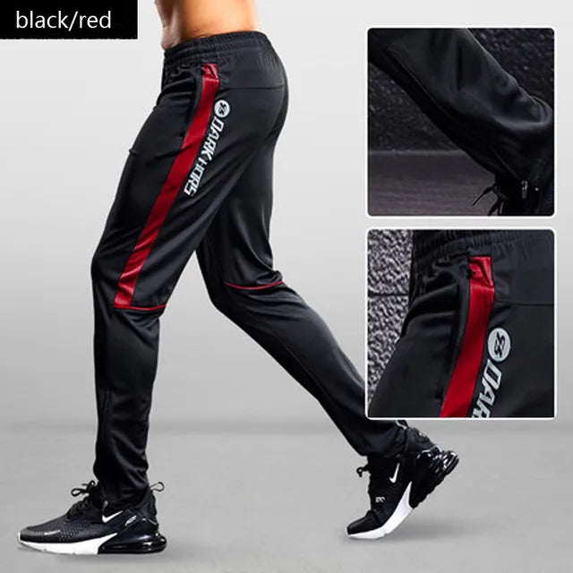 Men's Lightweight Tapered Joggers with Zip Pockets – Red