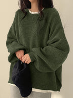 Women's Chunky Warm Round Neck Pullover Jumper