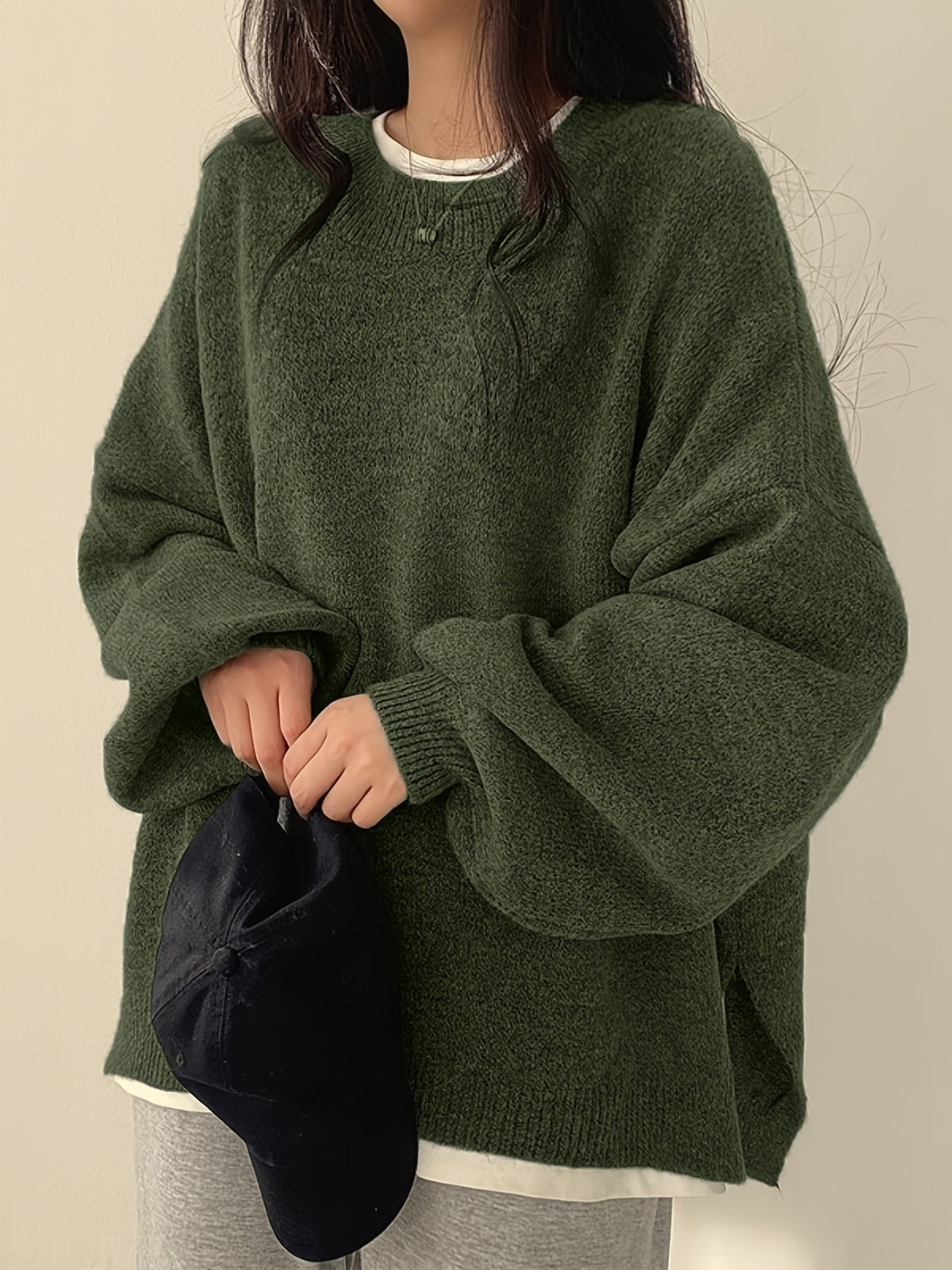 Women's Chunky Warm Round Neck Pullover Jumper