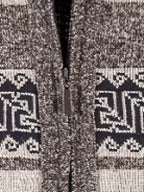 Women's Plush-Lined Patterned Zip Cardigan