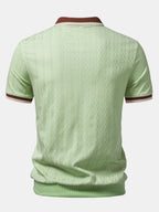Men's Tailored Knit Polo with Quarter-Zip Collar