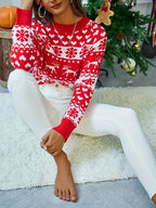 Women's Snowflake and Reindeer Knit Christmas Jumper