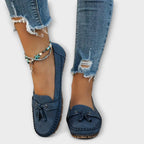 Women's Hand-Stitched Moccasin Loafers with Tassel Trim