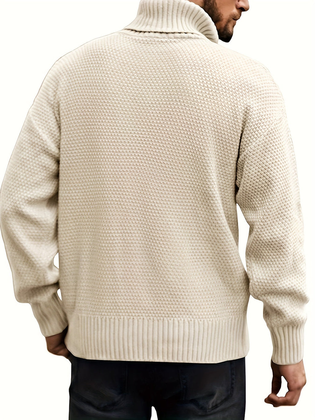 Women's Plus Size Cable Pattern Roll Neck Jumper