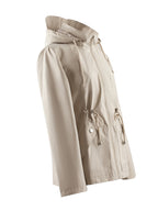 Women's Khaki Lightweight Hooded Jacket with Cinch Waist