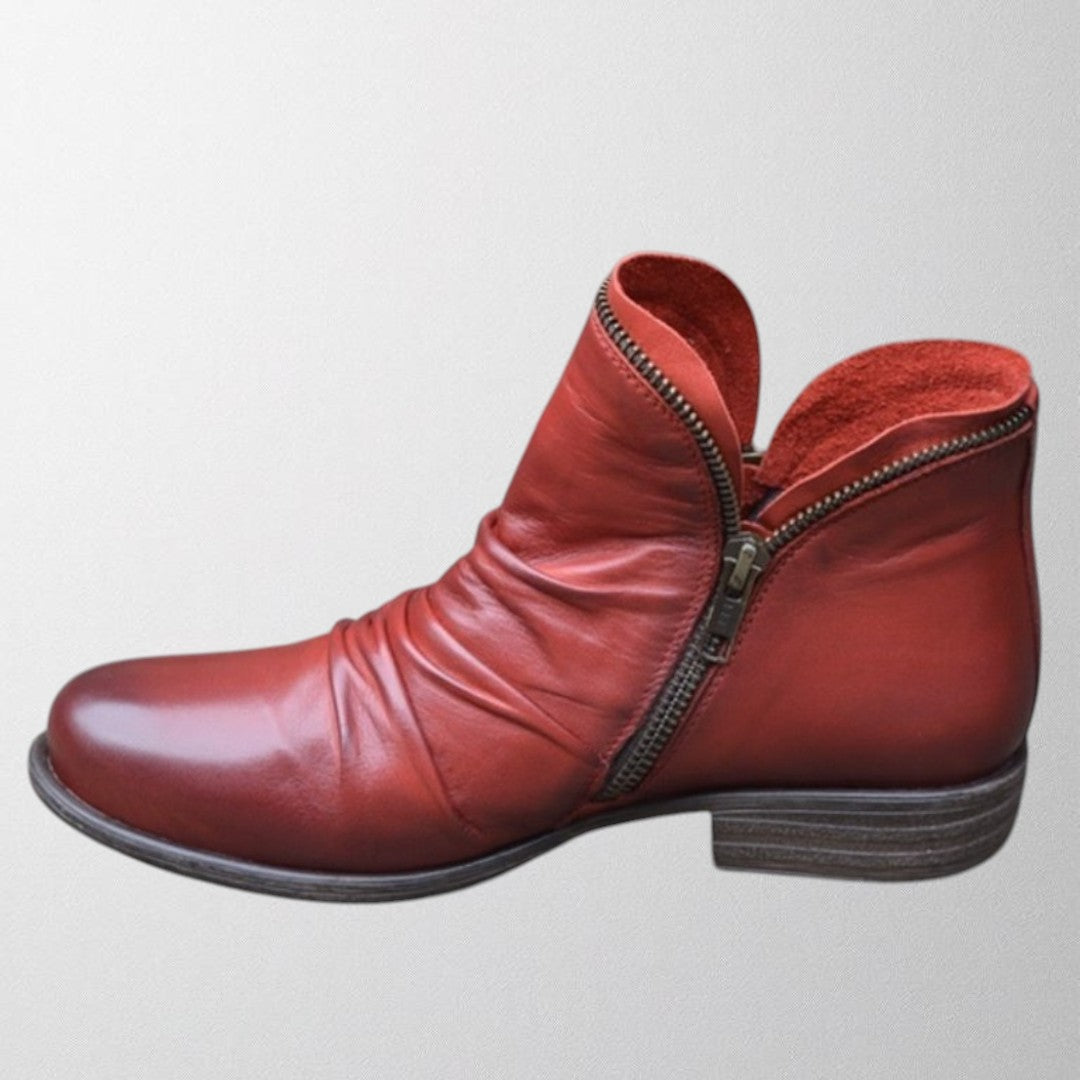Women's Supportive Orthopedic Ankle Boots for Everyday Wear – Red