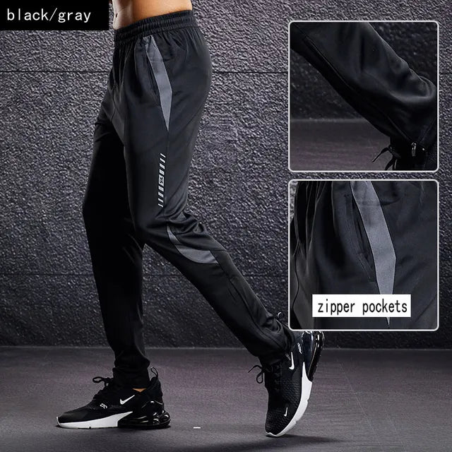 Men's Lightweight Tapered Joggers with Zip Pockets – Black
