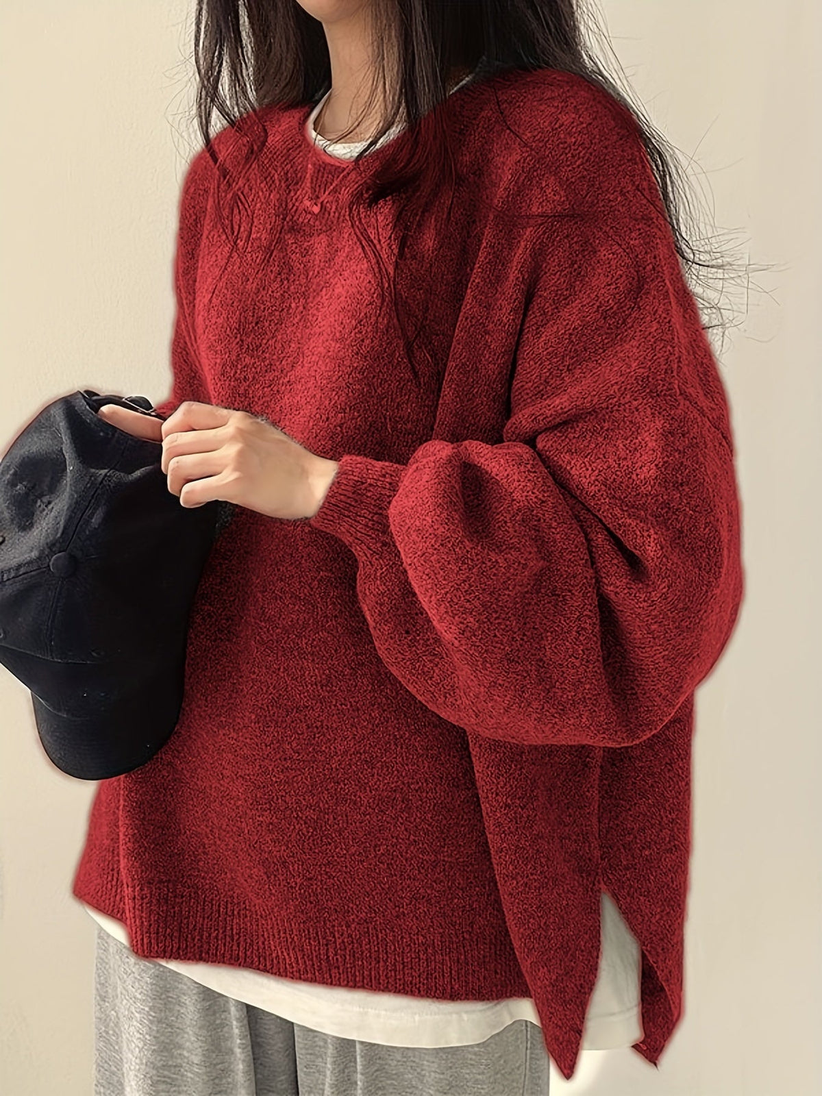 Women's Chunky Warm Round Neck Pullover Jumper