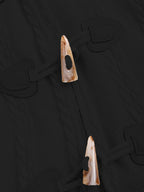 Women's Toggle-Front Longline Coat with Faux Fur Hood