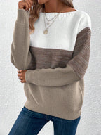Women's Relaxed Colour-Block Dropped Shoulder Jumper